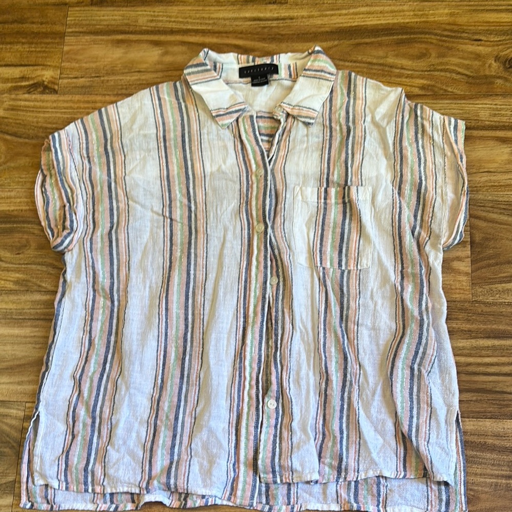 Sanctuary Blue and Pink Button Down Shirt